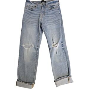 No Boundaries Light Wash Distressed Stretch Womens Jeans 28x30